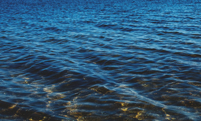 Sea water texture. Deep blue ocean view