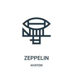 zeppelin icon vector from aviation collection. Thin line zeppelin outline icon vector illustration. Linear symbol for use on web and mobile apps, logo, print media. © MacroOne
