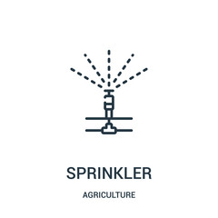 sprinkler icon vector from agriculture collection. Thin line sprinkler outline icon vector illustration. Linear symbol for use on web and mobile apps, logo, print media. - obrazy, fototapety, plakaty