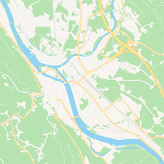 Hallein, Austria printable map