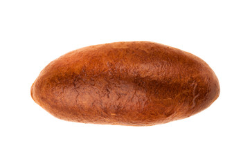 homemade patty on white