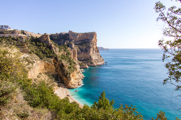 Naklejka premium Moraig cove beach in Benitatxell, Alicante, Spain