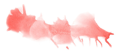 Abstract watercolor background hand-drawn on paper. Volumetric smoke elements. Red color. For design, web, card, text, decoration, surfaces.