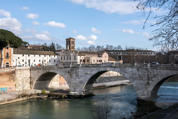 Fototapeta premium isola tiberina, roma