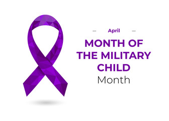 Purple Month of the military child ribbon