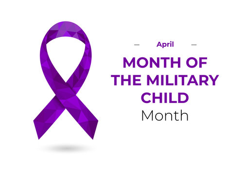 Purple Month Of The Military Child Ribbon