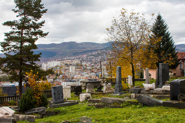 Historical abandoned Jewish Cemetery in Sarajevo. Bosnia and Herzegovina