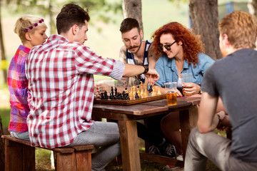 Game of chess in progress