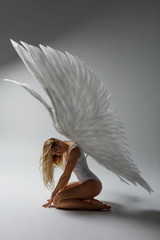 Angel woman posing