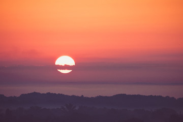 Sunrise morning with beautiful colours. Clouds with natural colors.