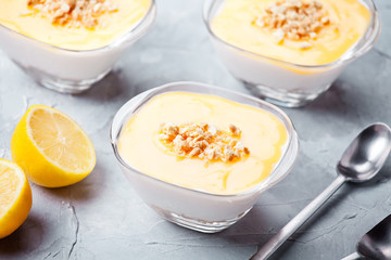 Couple Of Bowls Of Lemon Cheesecake