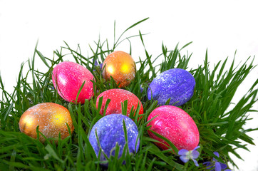 Festive painted eggs for Easter.