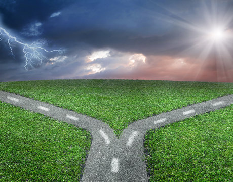 fork at road concept