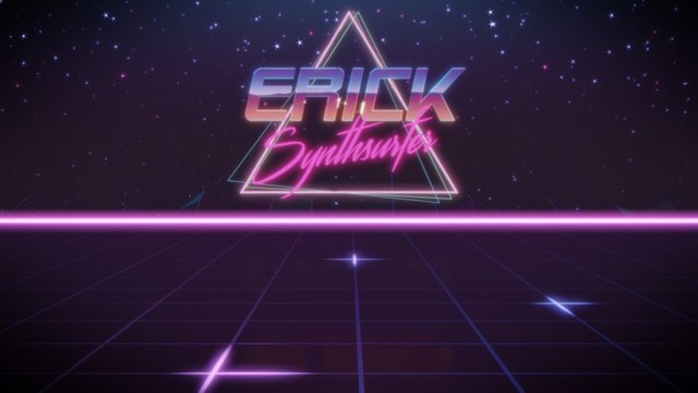 first name Erick in synthwave style