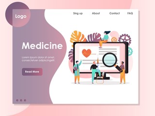Naklejka premium Medicine vector website landing page design template