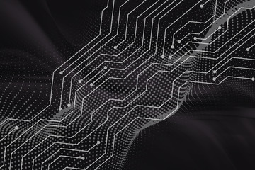 abstract, blue, design, light, pattern, wallpaper, black, technology, wave, backdrop, texture, line, illustration, motion, space, dark, fractal, dynamic, art, digital, dots, graphic, futuristic