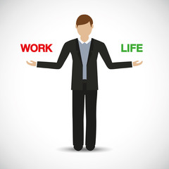 work life balance business man character vector illustration EPS10