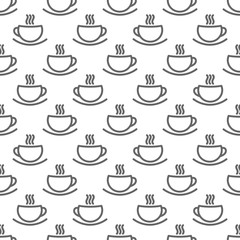 Coffee cups seamless pattern.