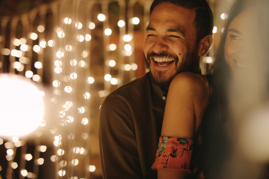 Romantic couple enjoying at party