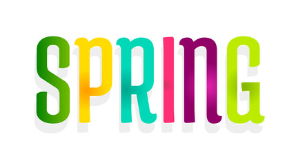 Spring. Colorful word banner.