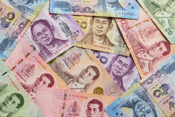 Fototapeta na wymiar Thai banknotes money background