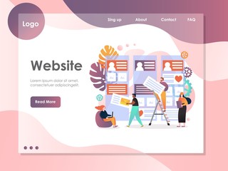 Web services vector website landing page design template