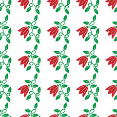 Floral seamless pattern flower with leaf