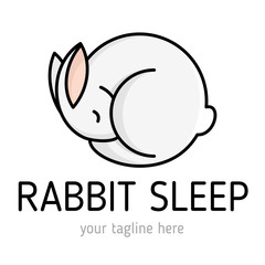 Rabbit Sleep logo design. Vector illustration