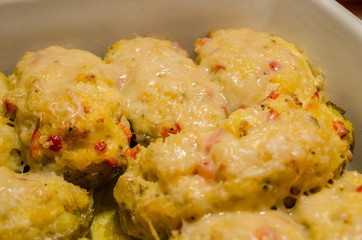 twice baked potatoes  with melted cheese
