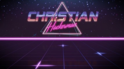 first name Christian in synthwave style