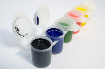 a set of gouache cups