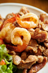 Grilled shrimp and pork 