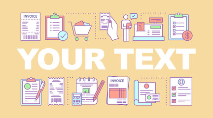 Financial documents word concepts banner