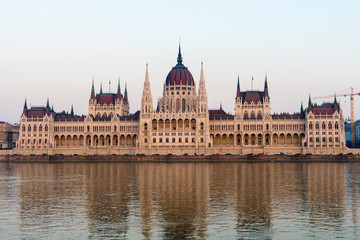 Fototapeta na wymiar Parliament building in Budapest Hungary on Danube river. famous tourist place.