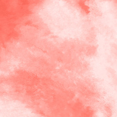 Abstract watercolor fill with stains in Living Coral colorfor background.