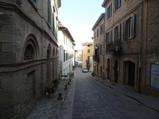 Fototapeta na wymiar Street of the city center of Umbertide in Umbria, Italy.