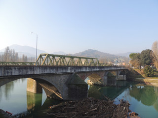 Bridge over the Tiber River in Umbertide, Umbria, Italy.