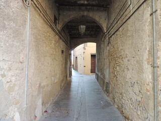 Fototapeta na wymiar Alley of Umbertide, Umbria, Italy.