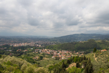 Fototapeta na wymiar Panoramic view from Montecatini Alto, Tuscany, Italy.