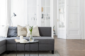 Living room with corner sofa