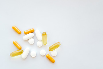 The photo of several tablets on a white background