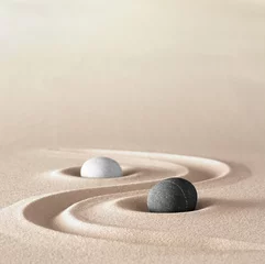 Printed kitchen splashbacks Stones in the sand zen garden meditation stone