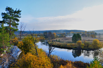 Warm Golden autumn in the mountains of the southern Urals. A great time for photographers and artists.