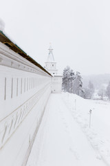 Fototapeta premium The panorama of New Jerusalem monastery, Moscow in winther time