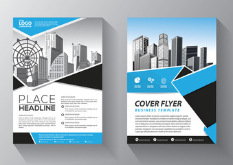 Business abstract vector template. Brochure design, cover modern layout, annual report, poster, flyer in A4 with colorful triangles, geometric shapes for tech, science, market with light background