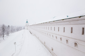 The panorama of New Jerusalem monastery, Moscow in winther time