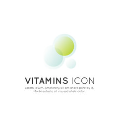Vector Icon Illustration Logo of food supplements, ingredients and vitaments and elements for bio package labels, natural healthu products design for healthy eating and dieting lifestyle