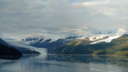 Mountain Filled horizon on the pacific ocean. Inside passage Alaska