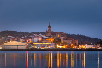 Obraz na płótnie Canvas Hondarribia town at the east basque coast on the Txingudi bat with the Bidasoa river next to Irun and Hendaia, Basque Country.