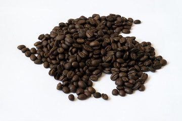 coffee beans on white background